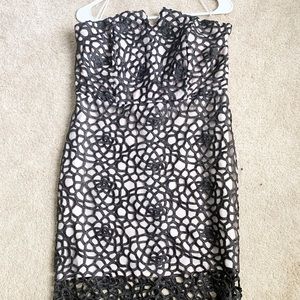 Black lace midi dress, never worn